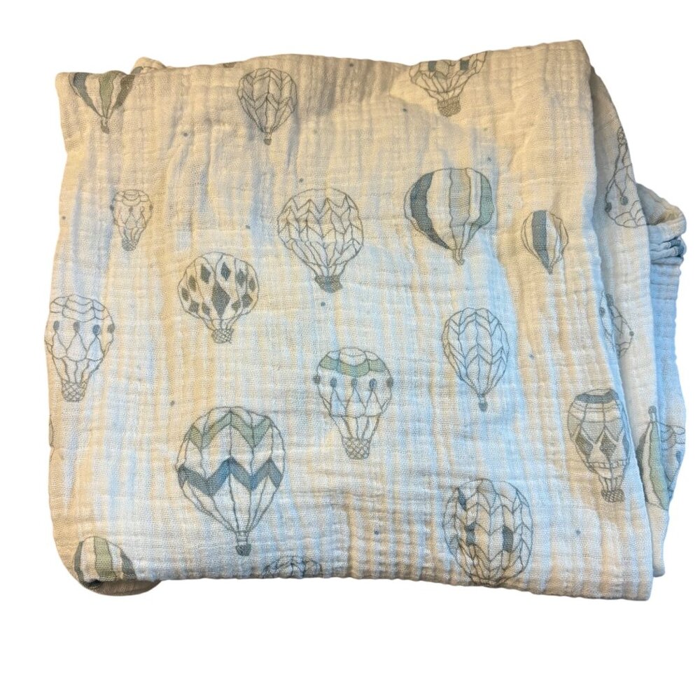 Aden + Anais Cotton Muslin Swaddle Blanket With Hot Air Balloon Print